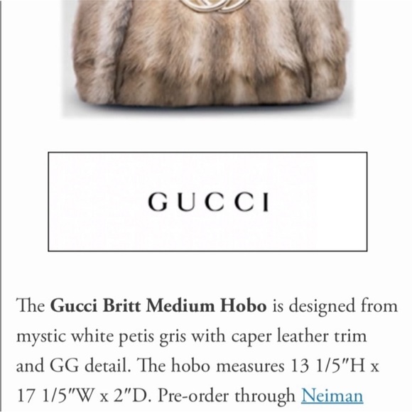 Gucci brit hobo bag in fur - Picture 12 of 13